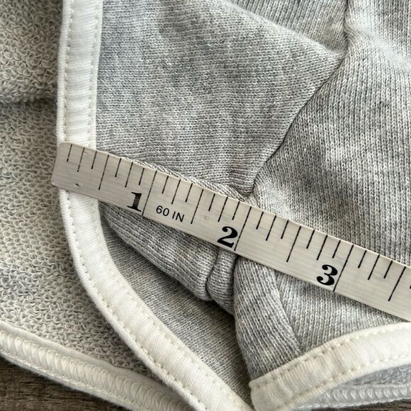 AERIE OFFLINE Lace Up Sweat Shorts Medium Gray Dolphin Hem Retro 90s Sporty NWT - Picture 8 of 8